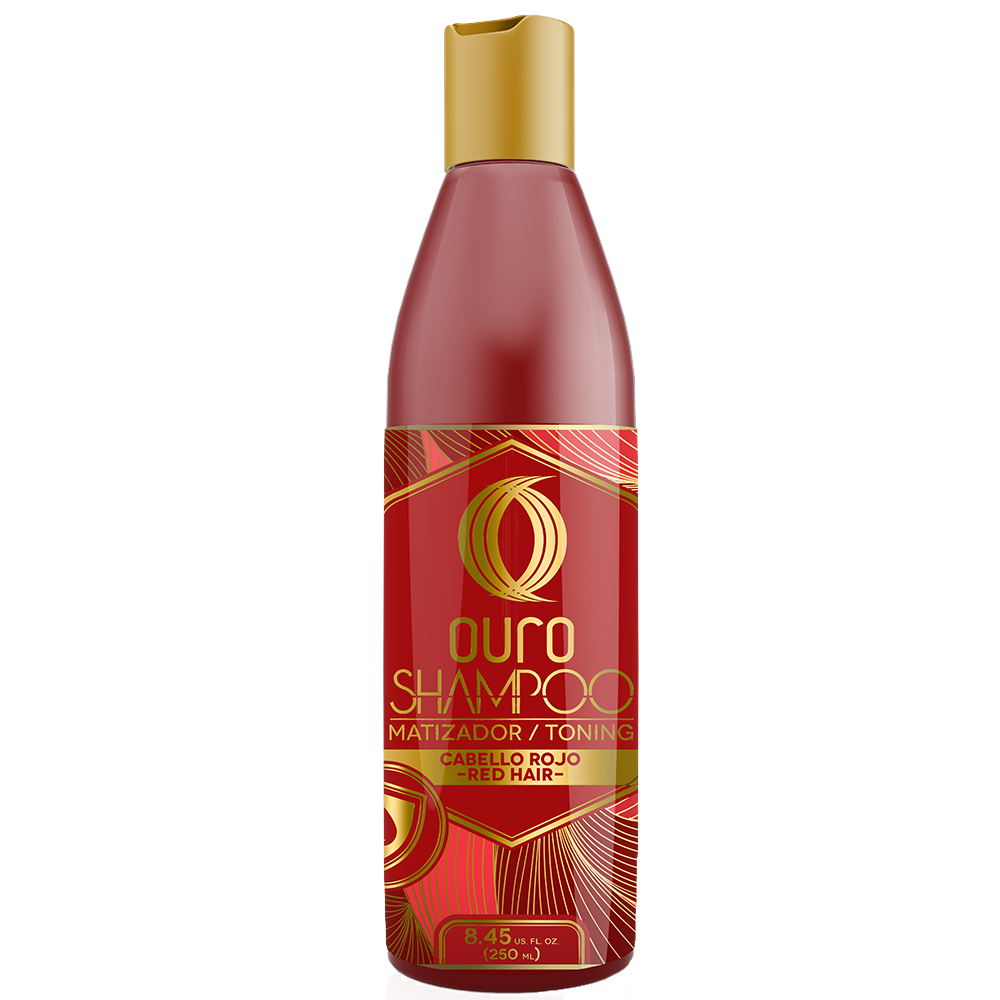 OURO Shampoo Matizador Rojo, envase de 250 ml