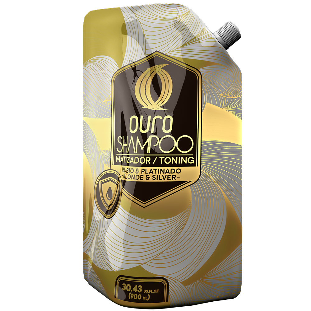 OURO Shampoo Matizador Rubio y Platinado 900 ml (bolsa)